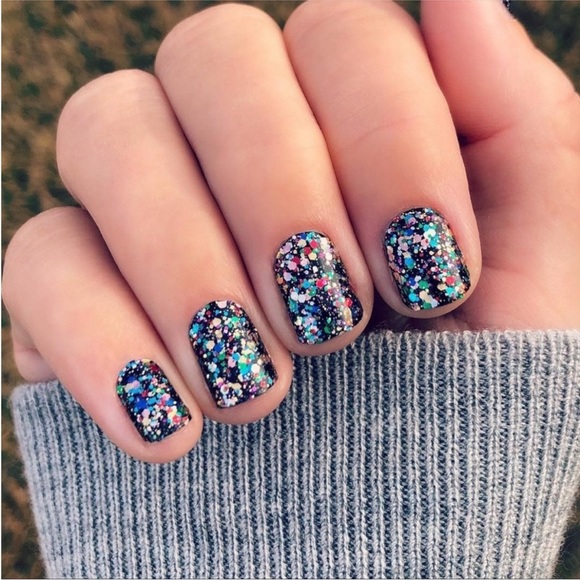 *Retired* Color Street: Broadway Glimmer | Black Multicolor Glitter Sparkle - Picture 5 of 14